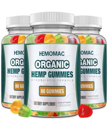 (3 Packs) Hemp Gummies High Potency for Sleep Anxiety Pain Relief Edibles Gummy Advanced Extra Strength - Vegan Non-GMO