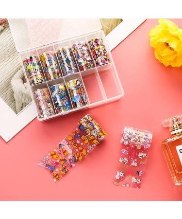 Cute Cartoons Nail Foil Transfer Stickers - Holographic Designer Decals for Women, Kids, Girls - DIY Nail Art Supplies - Buy Online on GoSupps.com