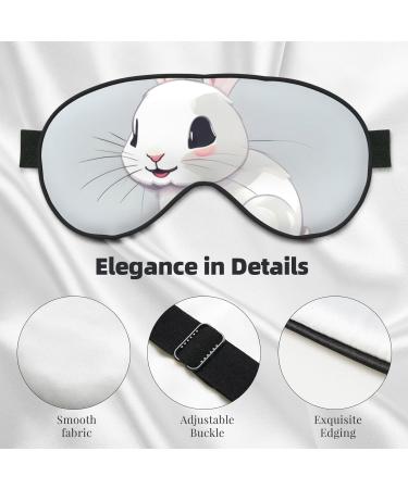 Buy Cute White Rabbit Soft Sleep Eye Mask | Breathable Eye Patch for Travel & Relaxation - Buy Online on GoSupps.com