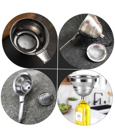 Zerodeko Oil Strainer Funnel Canning Funnel 3 Pcs Oil Spill Soy Sauce Stainless Steel Grease Filter Spoon Stainless Steel Funnel 25X9.1X8CMx3pcs Silverx3pcs - Buy Online on GoSupps.com