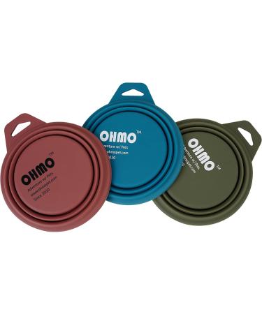 Ohmo Foldable Dog Bowl 800ml - Portable Drinking Bowl for Medium to Large Pets | Ideal for Travel Walking Camping & Hiking | Extra Thick Design - Buy Online on GoSupps.com