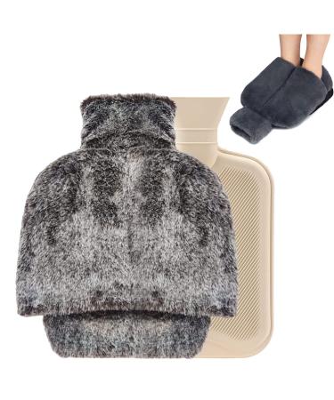 Foot warmer hot bottle 2l large foot warmers 2 in 1 hot water bottle for the feet foot warmer without electricity foot warmer hot water bottle feet foot warmer for women and men brown