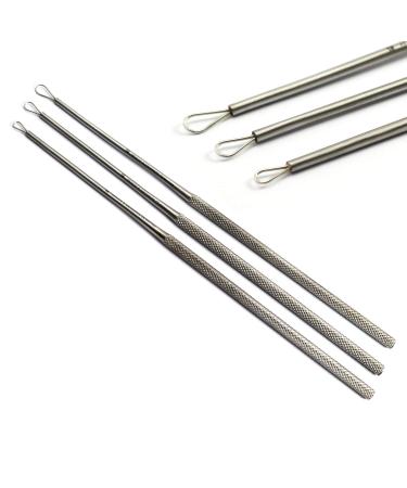 Set of 3 Medical Ear Cleaner Ear Wax Removal Kit Cleaning Ear Pick Curette Remover Loops ENT Tools