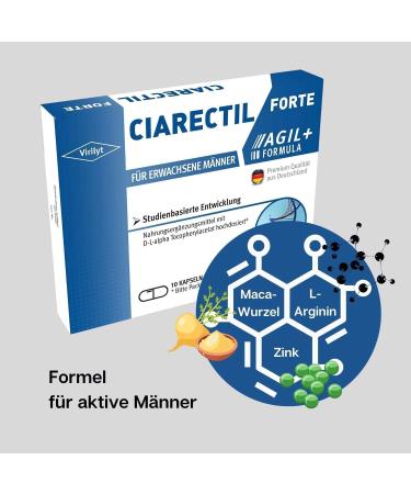 Virilyt CiareCtil Forte: Powerful Male Supplements with Maca L-Arginine Zinc & Selenium - 10 Capsules for Active Men - Buy Online on GoSupps.com