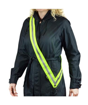MOONSASH  Made in USA  The Original Reflective Sash  Reversible, Stylish and Practical Gear for Walking at Night  No Batteries!  for Men, Women & Kids  in Neon Yellow & Midnight Black