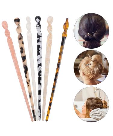 Lurrose 6pcs Leopard Printed Acetate Hair Sticks - Vintage Chinese Hair Pins & Styling Accessories for Women - Buy Online on GoSupps.com