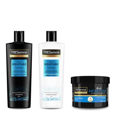 TRESemm Rich Moisture Shampooing Apr s-shampooing et Masque Capillaire pour cheveux secs et ab m s 400 ml + 400 ml + 440 ml