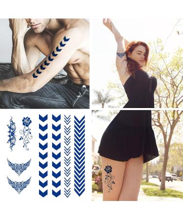 Barbed Wire Thorn Totem & Cute Temporary Tattoos - 12 Sheets Semi-Permanent Stickers - Buy Online on GoSupps.com