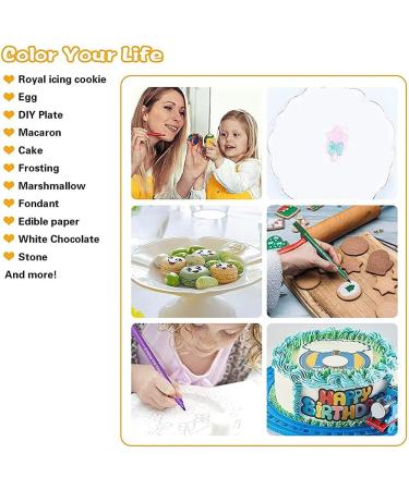 Oikabio 10 Pieces Food Colour Pens Baking Edible Marker Pen Food Pen Tip Colouring Marker for DIY Cake Decoration Biscuits - Buy Online on GoSupps.com