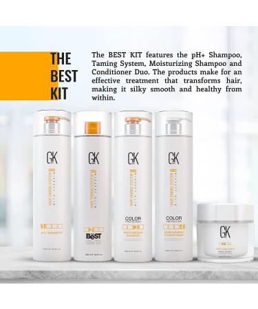GK Hair Global Keratin Professional Hair Kit (1000ml) - Best Smoothing Keratin Treatment for Silky Smooth Natural Hair - New Formula - Buy Online on GoSupps.com