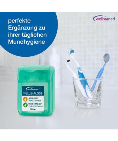 Wellsamed Dental Floss 10m Dispenser - Mint Flavor 144 Pieces for Superior Interdental Cleaning - Buy Internationally - Buy Online on GoSupps.com