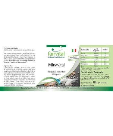 Fairvital | Minavital VEGAN - multiminerals and trace elements with 300mg calcium 100mg magnesium 15mg zinc 200 g chromium 1 - Buy Online on GoSupps.com