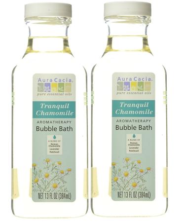 Aura Cacia Chamomile Aromatherapy Bubble Bath (Pack of 2) With Lavender and Patchouli 13 fl. oz.