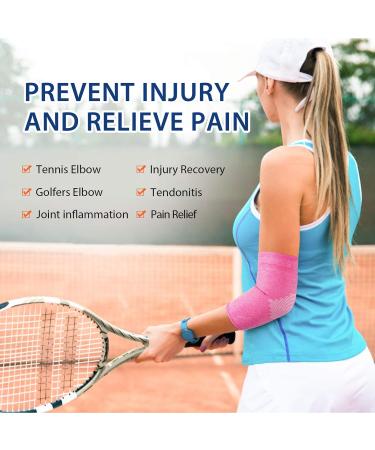 AVIDDA Women's Elbow Support (1 Pair) - Antislip Compression Sleeves for Tennis & Golfers Elbow Relief - Pink - Size L - Buy Online on GoSupps.com