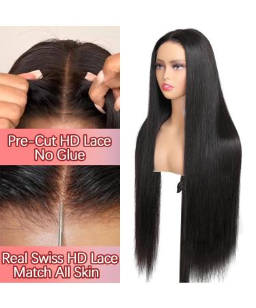 Buy Glueless Human Hair Wigs for Black Women - 20 Inch Pre-Cut Lace Beginner Friendly Natural Hairline 180% Density - Buy Online on GoSupps.com