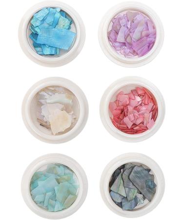 6 Boxes Irregular Seashell Slices Nail Art Glitter Sequins Seashell Nail Glitter Sequins 3D Nail Art Crushed Sea Shell 3D Laser Nail Flakes Irregular Iride - Buy Online on GoSupps.com