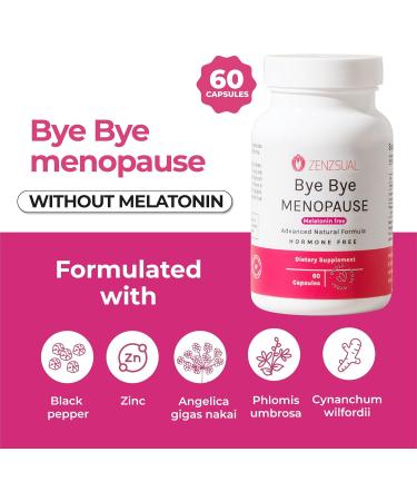 ZENZSUAL Bye Bye Menopause - 100% Vegan Hormone Support Estrogen & Sugar Free - 60 Capsules for Menopause Relief - Buy Online on GoSupps.com