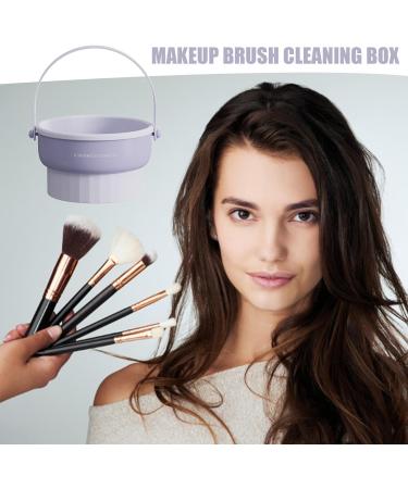 Generic 2 in 1 Makeup Brush Holder Makeup Brush Cleaning Drying Mat - Portable Washing Tool with Drying Function Silicon Brush Cleaner Pad for Women Girlfriend Purple - Buy Online on GoSupps.com