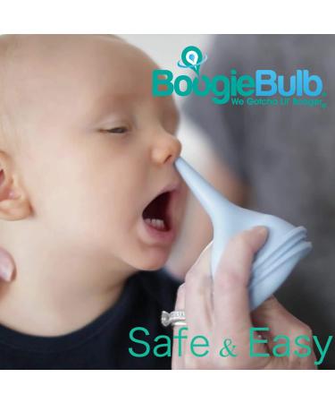 BoogieBulb Baby Nasal Aspirator - BPA Free - Blue 2 Ounce Bulb Syringe - Safe Nose Cleaner for Newborns, Toddlers & Adults - Reusable & Cleanable - Ear Syringe Nose Sucker - Buy Online on GoSupps.com
