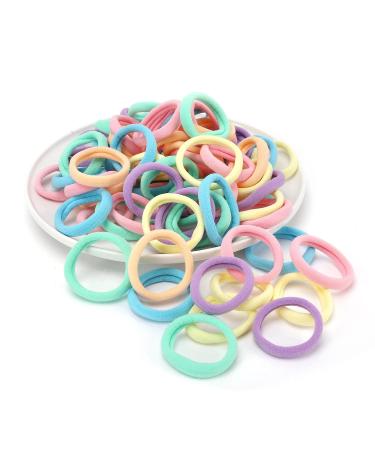 Laicky 100 Pcs Fabric Elastic Hair Ties for Women Girls - Seamless Rubber Bands for Ponytails, Pigtails - Suitable for Thick, Thin, Curly Hair - Non-Harmful Holders (Macarone) - Buy Online on GoSupps.com