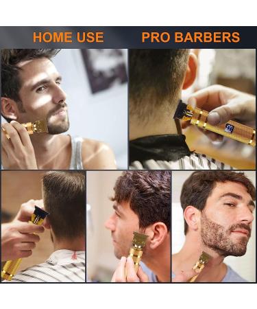 Zero Gapped Cordless Hair Clippers for Men - T-Blade Trimmer and Shaver Grooming Kit in Gold - Buy Online on GoSupps.com