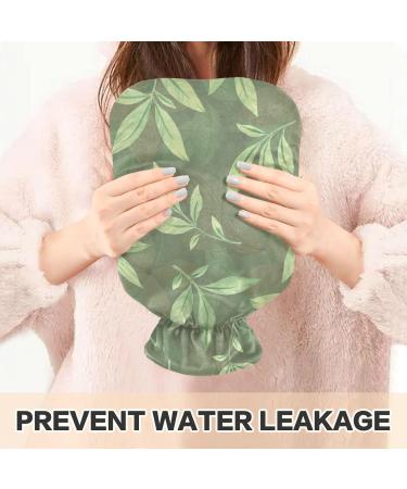 Naanle Hot Water Bottle - 1L Transparent Green Leaves | Pain Relief & Heat Therapy for Back Hands & Feet - Buy Online on GoSupps.com