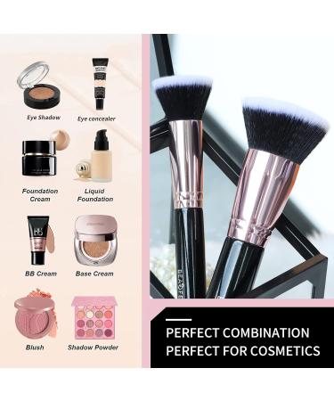 Flat Top Kabuki Foundation Brush Set - Premium Makeup Brushes for Liquid, Cream, Concealer, Mineral Powder - 04black - Buy Online on GoSupps.com