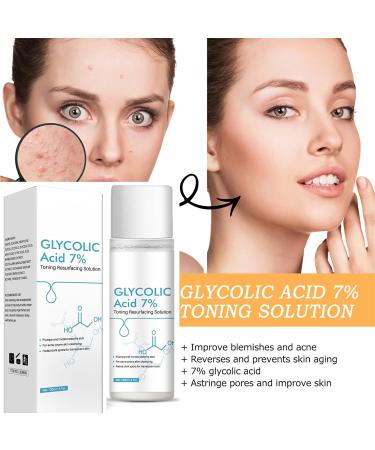 Mikabila 120ml Glycolic Acid 7% Toning Resurfacing Solution Glycolic Acid Toner Moisturize & Strengthen Skin Glycolic Sour 7% Toner Hydrating Toner Rejuvenate Moisturize & Strengthen Your Skin - Buy Online on GoSupps.com