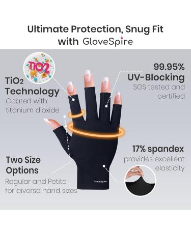 Thickened UV Protection Gloves for Nails - UPF50+ Fingerless Gel Manicure Gloves for Women - Pink - One Size Fits Most - Buy Online on GoSupps.com