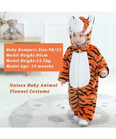 Doladola Baby Hooded Animal Romper | Orange Tiger | 6-12 Months - Buy Online on GoSupps.com