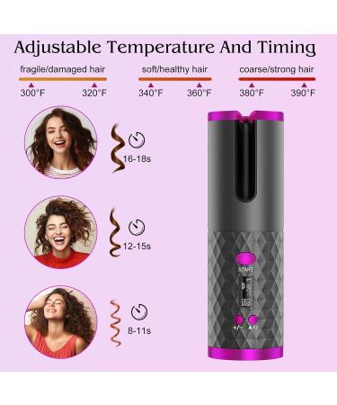 Automatic Cordless Hair Curler | Adjustable Timer & Temperature | Fast Heating Ceramic Curling Iron with LCD Display - Portable & Easy to Use - Buy Online on GoSupps.com
