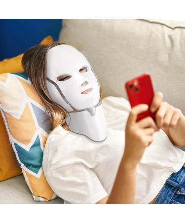 LED Fack Mask Light Therapy Mask for Face & Neck 7 LED Light Therapy Facial Mask for Skin Care Red Light Therapy Mask for Acne Face Skin Treatment Blackhead Remove Anti Aging Microdermabrasion - Buy Online on GoSupps.com