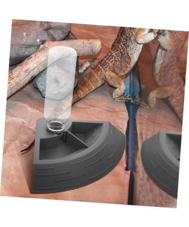 BELLIFFY Turtle Drinker Auto Feeder Reptile Food Bowl Automatic Reptile Feeder Automatic Waterer Pet Plastic 17.00X17.00X3.50CM Grey - Buy Online on GoSupps.com