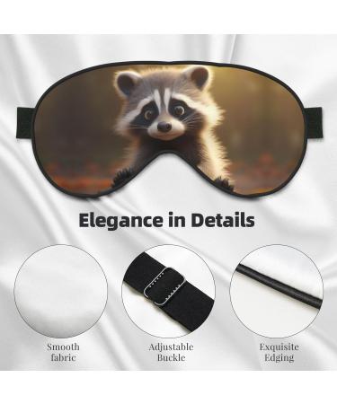 BREAUX Raccoon Print Eye Mask | Double Sided Blackout Sleep Mask for Ultimate Comfort | Unisex Sleep Aid - Buy Online on GoSupps.com