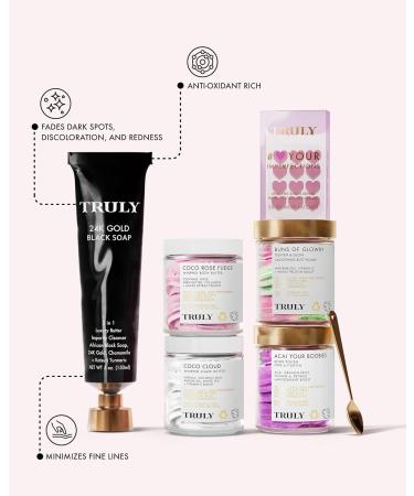 Truly Beauty 24K Gold Black Soap - Acne Hyperpigmentation & Aging Treatment with Chamomile & Turmeric - 5oz | International Shipping - Buy Online on GoSupps.com