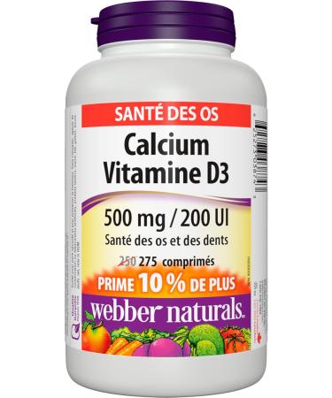 Webber Naturals Calcium Carbonate with Vitamin D3 275 Tablets Helps Support Bones and Teeth - Buy Online on GoSupps.com