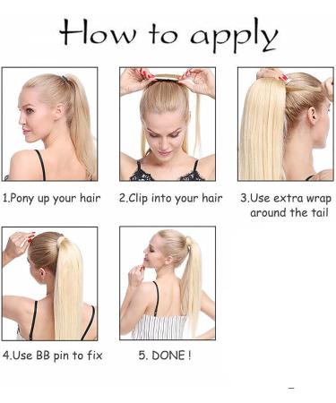 Ponytail Extension Wrap Around Hairpiece 32 Inch - Straight Sandy Blonde & Bleach Blonde | Clip in Ponytail Hair Extensions for Women - Buy Online on GoSupps.com