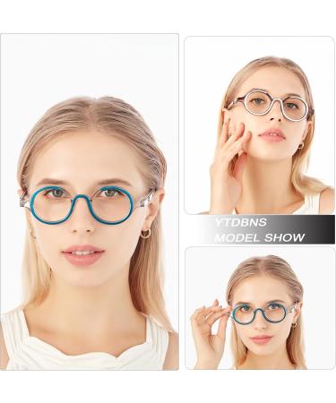 3 Pack Retro Round Blue Light Blocking Reading Glasses for Men & Women - Computer Readers with Spring Hinge - 2.0 Blue/Brown/Black - Buy Online on GoSupps.com