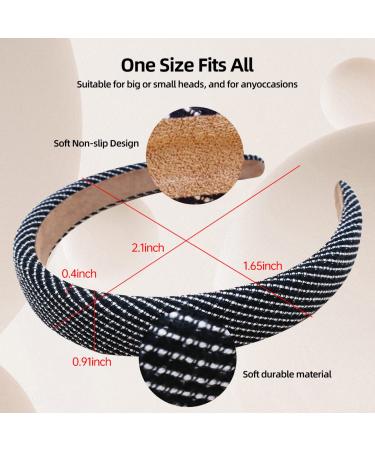 ZPRAMA 5 Pack Padded Headbands for Women - Non Slip Fashion Hair Bands - Buy Online on GoSupps.com