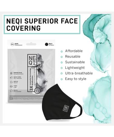 Neqi Mundschutz Masks Black - Pack of 3 Reusable Adult Masks (Size M-L) | International Shipping Available - Buy Online on GoSupps.com