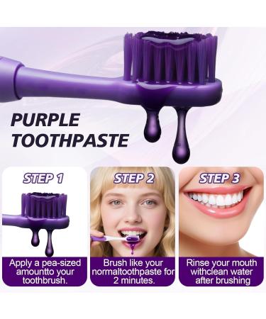 Purple Toothpaste for Teeth Whitening Whitening Toothpaste Tooth Stain Removal Protect Tooth Enamel Gentle Care of The Gums - Buy Online on GoSupps.com