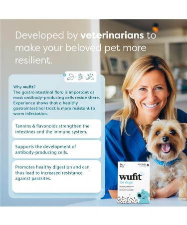 Dr. Sam Wufit Dogs Wurmkur Tablets - 100% Plant-Based Support for Dogs Over 40kg | Natural Gastrointestinal Health After Worm Infestation - Buy Online on GoSupps.com