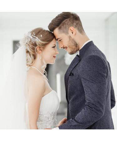 MELLIEX 4 Pieces Wedding Hair Accessories - Crystal Pearls Bridal Jewelry Hair Comb & U-shaped Hairpins for Women & Girls - Silver - Buy Online on GoSupps.com