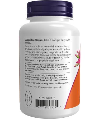 Now Foods Beta Carotene (Natural) - 180 Softgels 2 Pack | High Quality Antioxidant Supplement - Buy Online on GoSupps.com