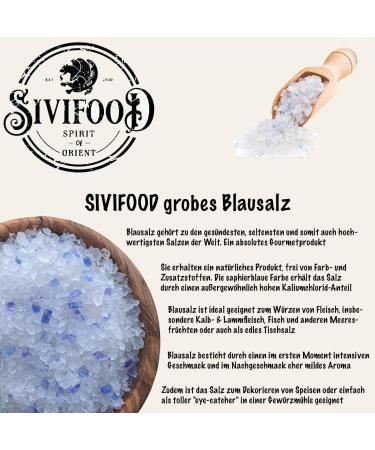 SIVIFOOD Blue salt 600g blue crystalline salt coarse table salt blue sapphire sea salt - Buy Online on GoSupps.com