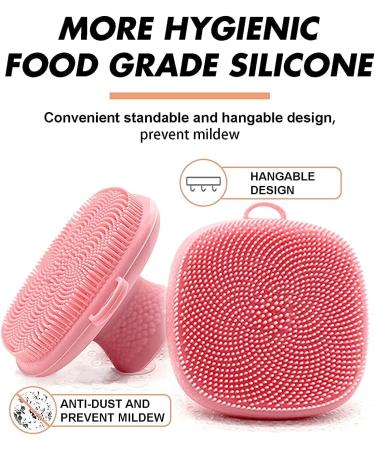 Silicone Facial Cleaning Brush - Manual Scrubber Pad for Deep Clean Acne Removal & Pore Care - Pink 1pcs - Buy Online on GoSupps.com