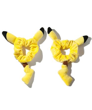 Cute Yellow Hair Scrunchies Set - Velvet Elastic Hair Ties for Kids & Adults - Ponytail Holder Bracelet - Cosplay Hair Accessories - 2 Pack - Buy Online on GoSupps.com