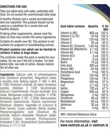 Centrum Advance 50+ Multivitamin & Mineral Tablets - 30 Count - Vitamin D - 24 Essential Nutrients - Complete Multivitamin - Packaging May Vary - Buy Online on GoSupps.com