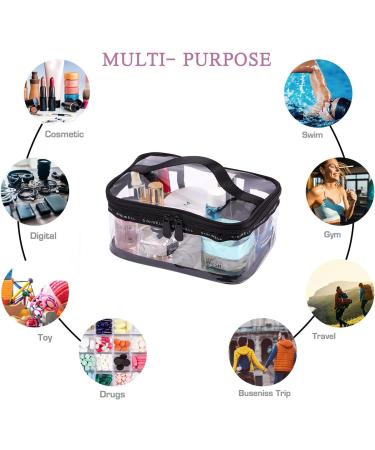 OPPLESIN Travel Toiletry Bag 2 Pack | Women's Cosmetic Makeup Storage | Black Travel Organizer - Buy Online on GoSupps.com