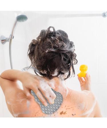 Exfoliating Bath Sponge - Soft Reusable Shower Brush for Dead Skin Removal - Gray Adult Bath Accessory - Buy Online on GoSupps.com